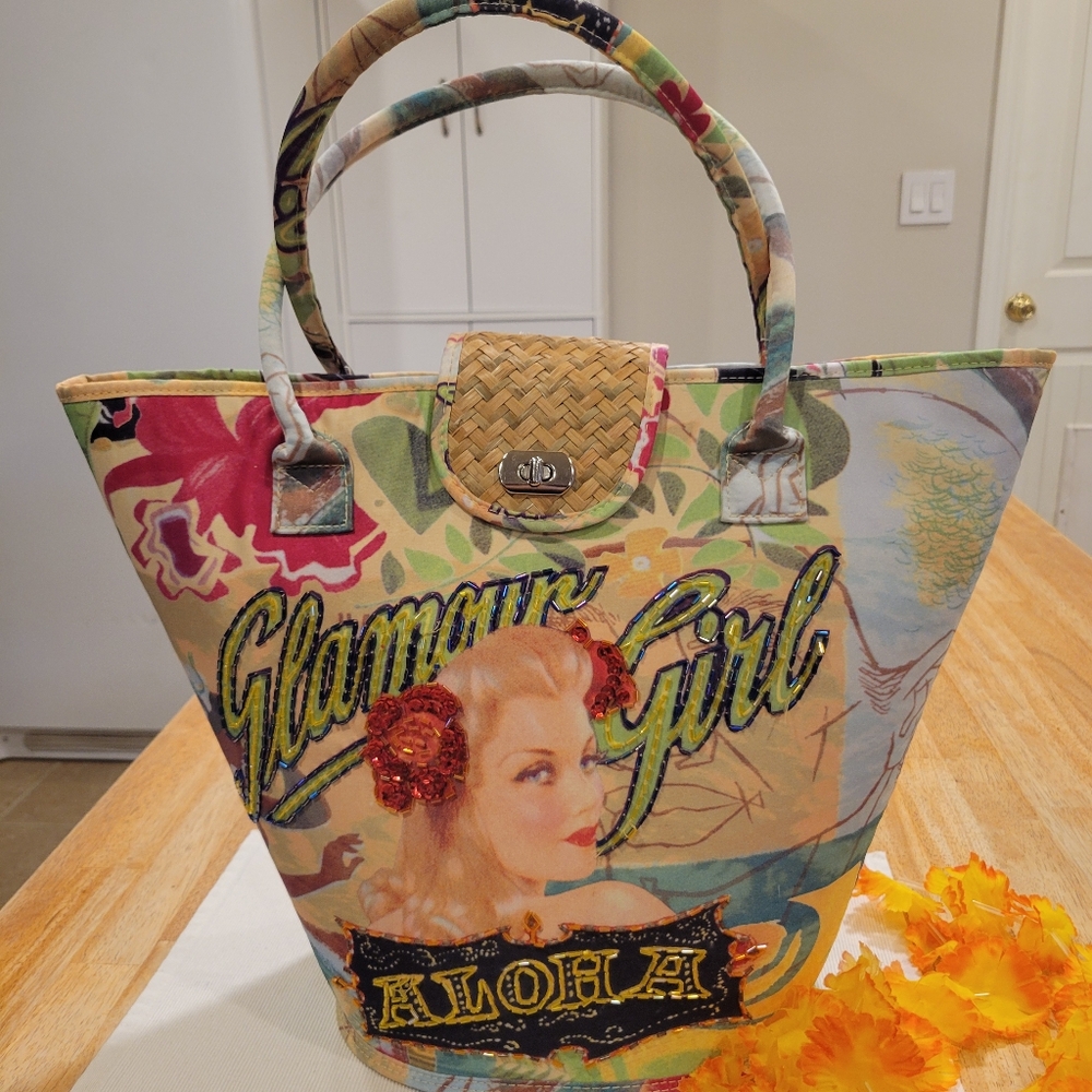 🏝EUC~ PIN-UP GIRL STYLE TOTE BAG